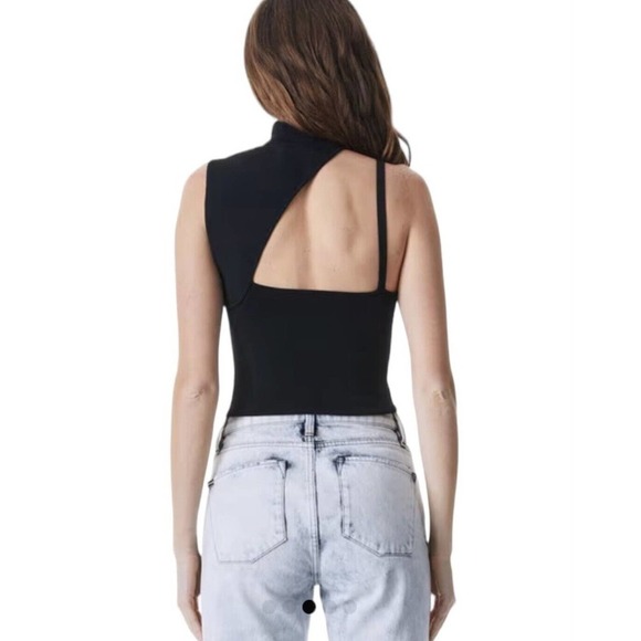 Alice + Olivia Wynn Cut Out Sweater Tank Womens XL Black Mock Neck NWT $275 - Picture 8 of 16